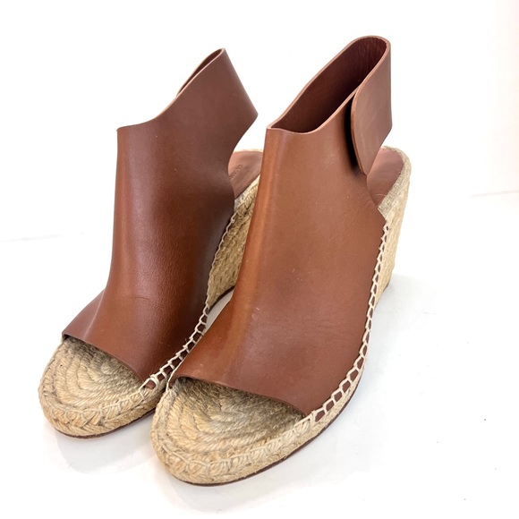 Celine Leather Espadrille Wedge Sandals - Picture 3 of 5